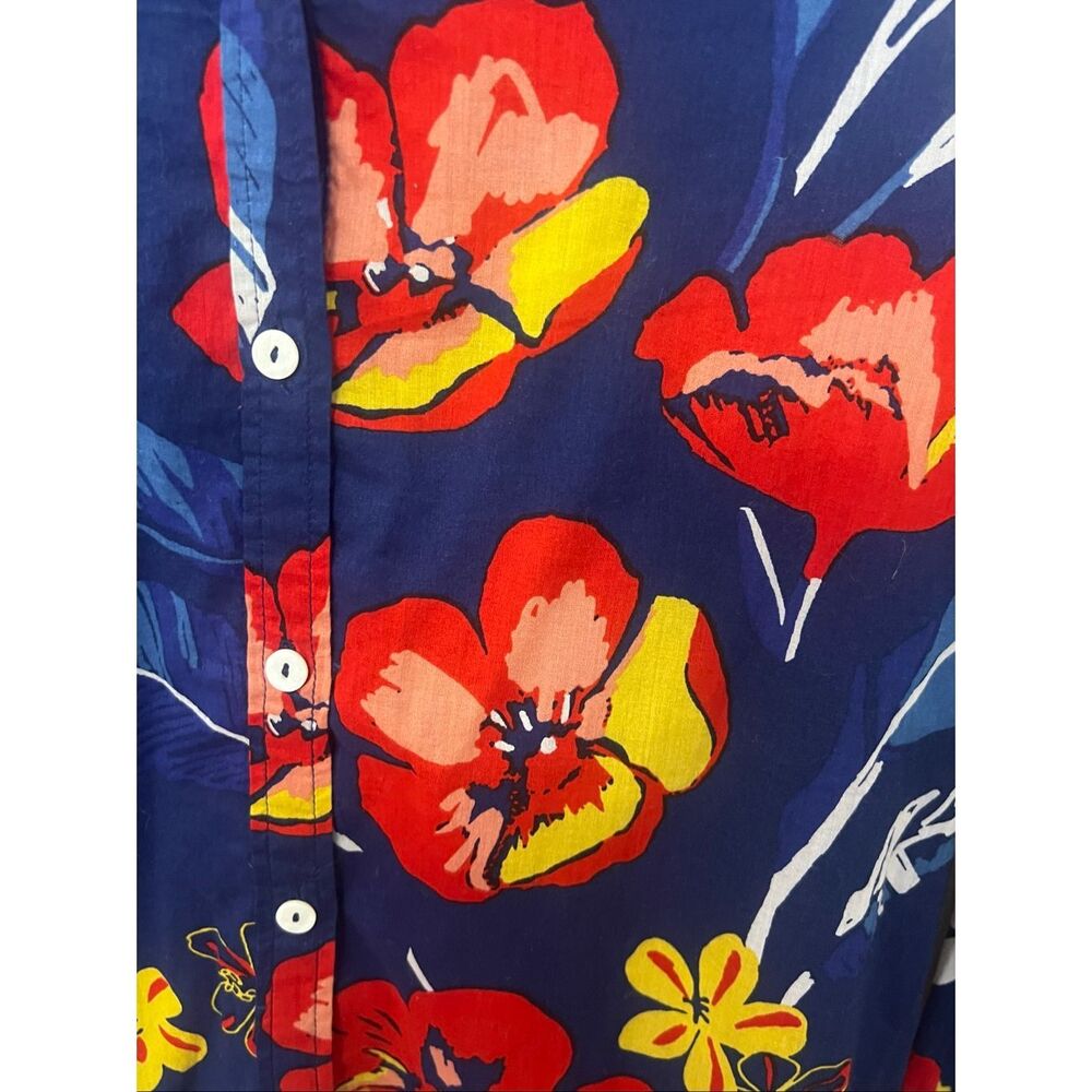Richards vibrant bold cotton tropical floral Print button down shirt sz L - Picture 3 of 4